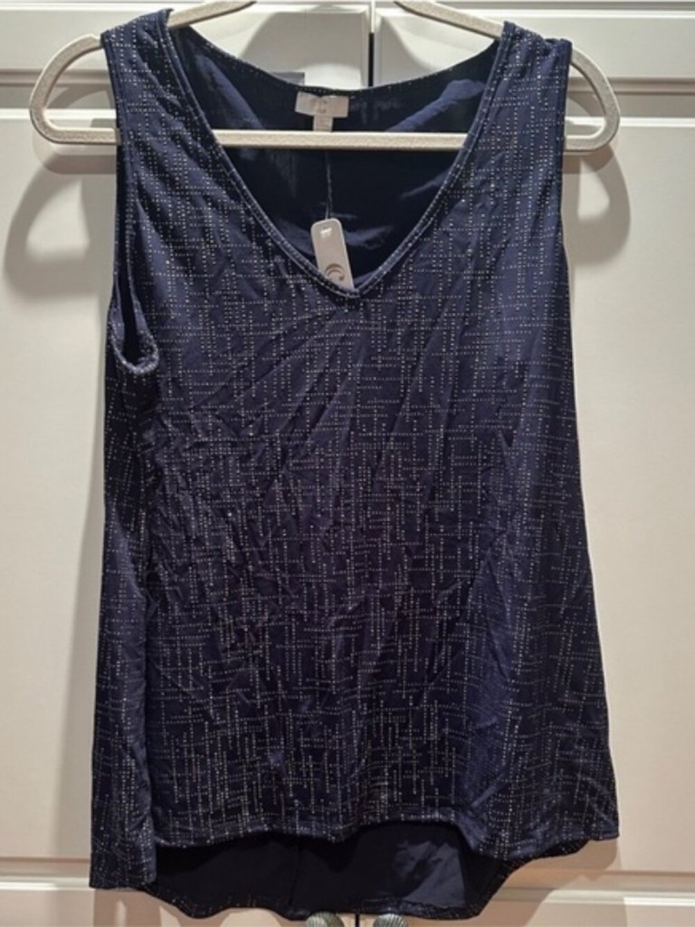 NWT Elegant Navy Sleeveless Top